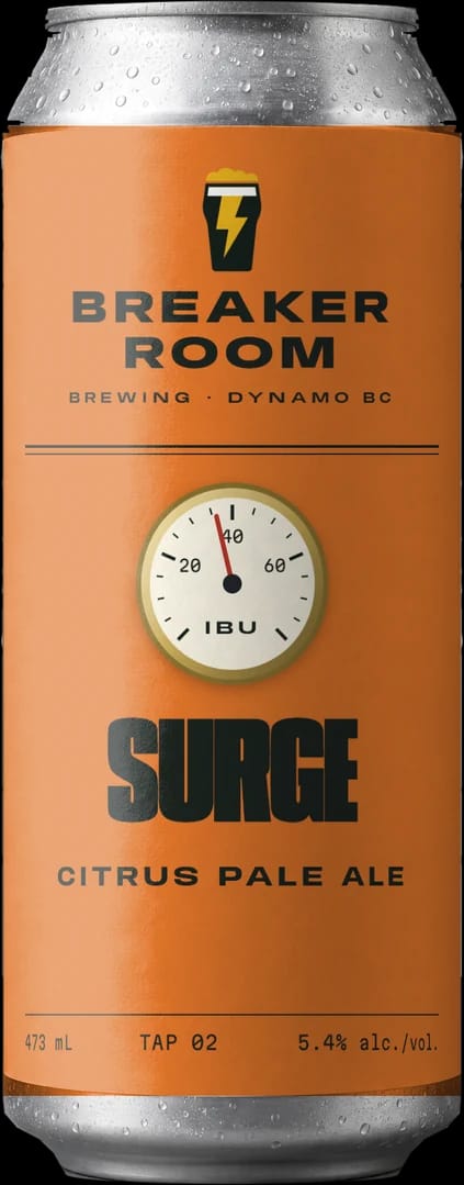 A 473 mL can of Surge Pale Ale