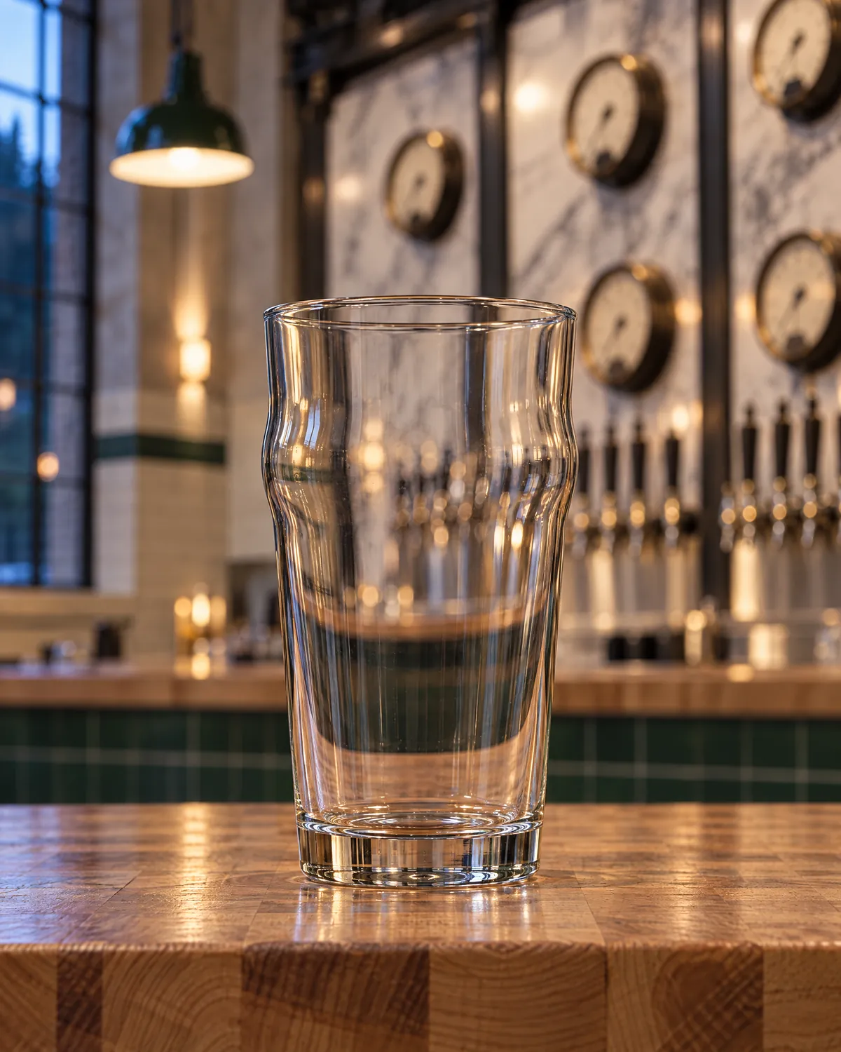A pint of Mainline Lager on the Breaker Room bar