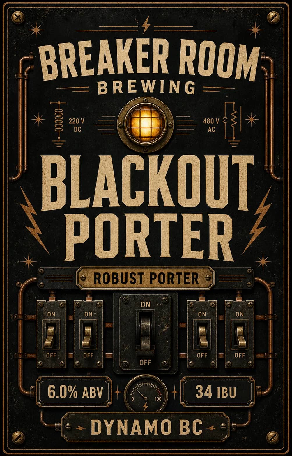 Blackout Porter can label artwork for Breaker Room Brewing